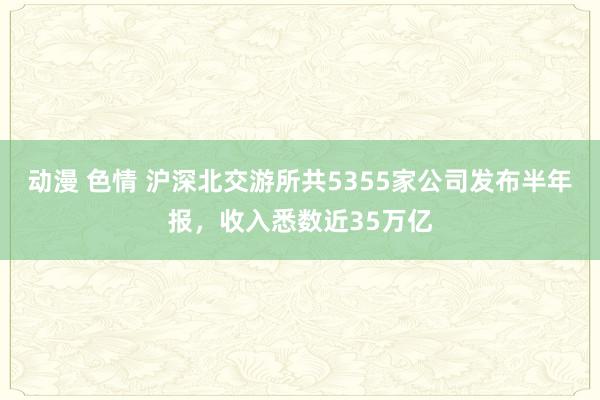 动漫 色情 沪深北交游所共5355家公司发布半年报，收入悉数近35万亿