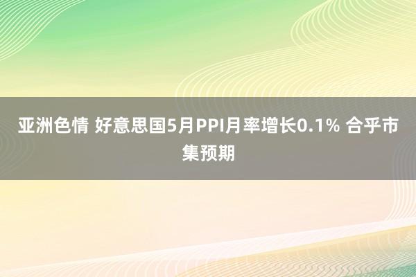 亚洲色情 好意思国5月PPI月率增长0.1% 合乎市集预期