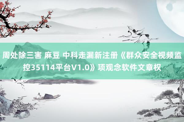 周处除三害 麻豆 中科走漏新注册《群众安全视频监控35114平台V1.0》项观念软件文章权