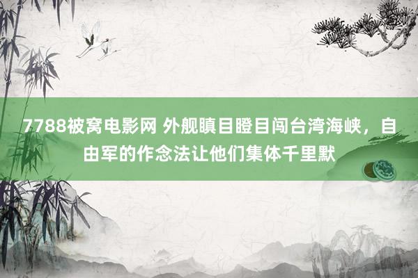 7788被窝电影网 外舰瞋目瞪目闯台湾海峡，自由军的作念法让他们集体千里默