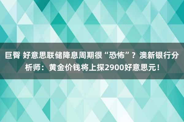 巨臀 好意思联储降息周期很“恐怖”？澳新银行分析师：黄金价钱将上探2900好意思元！