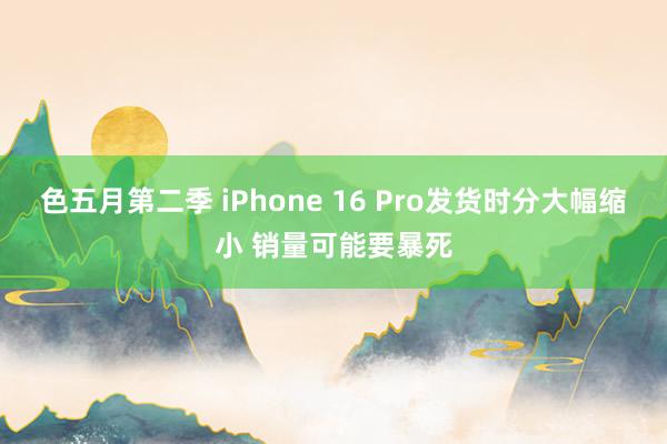 色五月第二季 iPhone 16 Pro发货时分大幅缩小 销量可能要暴死