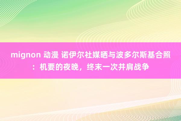 mignon 动漫 诺伊尔社媒晒与波多尔斯基合照：机要的夜晚，终末一次并肩战争