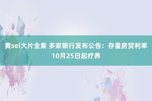 黄sei大片全集 多家银行发布公告：存量房贷利率10月25日起疗养