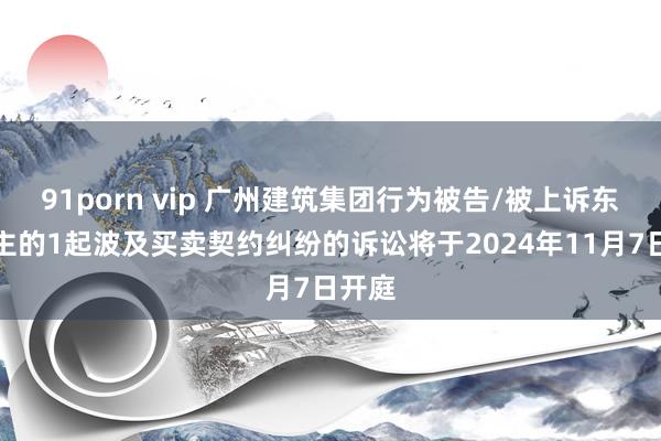 91porn vip 广州建筑集团行为被告/被上诉东说念主的1起波及买卖契约纠纷的诉讼将于2024年11月7日开庭