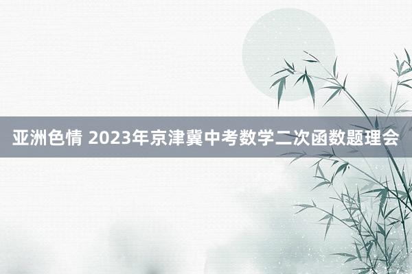 亚洲色情 2023年京津冀中考数学二次函数题理会