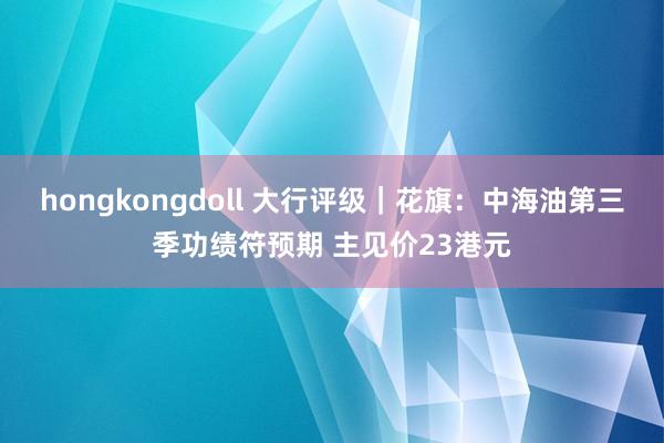 hongkongdoll 大行评级｜花旗：中海油第三季功绩符预期 主见价23港元