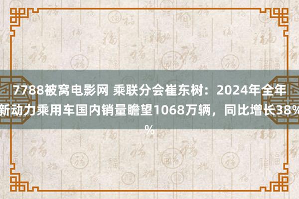 7788被窝电影网 乘联分会崔东树：2024年全年新动力乘用车国内销量瞻望1068万辆，同比增长38%