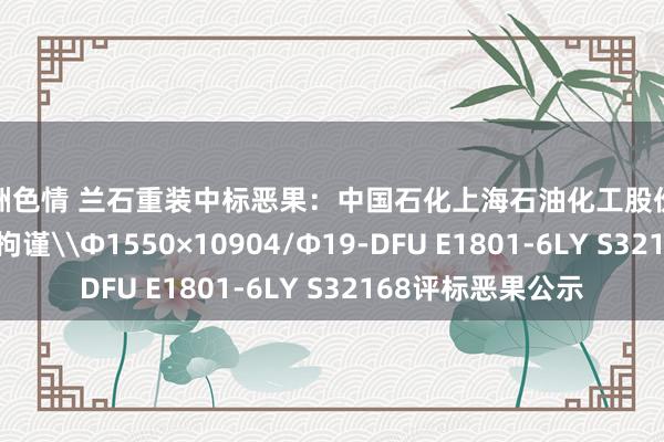 亚洲色情 兰石重装中标恶果：中国石化上海石油化工股份有限公司上海石化拘谨\Φ1550×10904/Φ19-DFU E1801-6LY S32168评标恶果公示