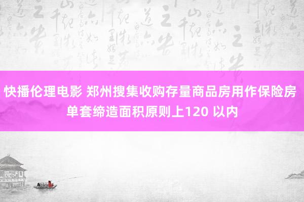 快播伦理电影 郑州搜集收购存量商品房用作保险房 单套缔造面积原则上120 以内