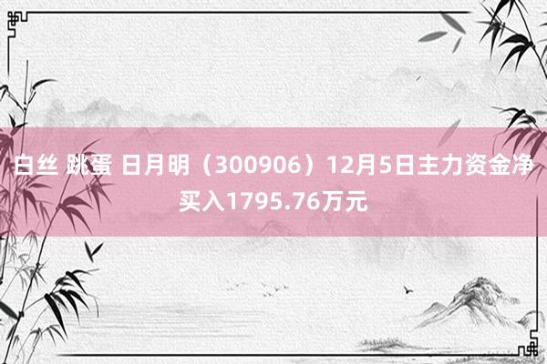 白丝 跳蛋 日月明（300906）12月5日主力资金净买入1795.76万元