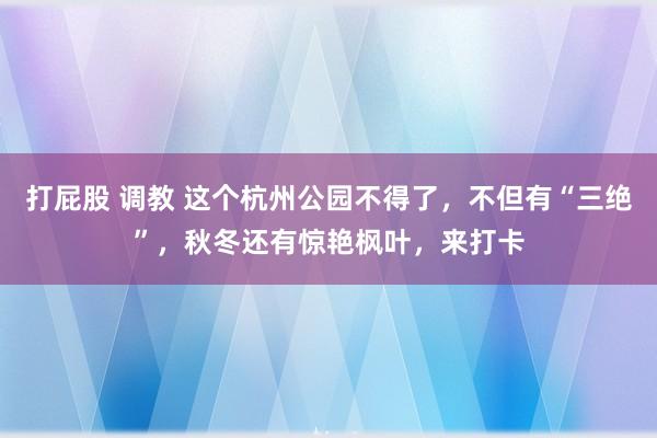 打屁股 调教 这个杭州公园不得了，不但有“三绝”，秋冬还有惊艳枫叶，来打卡