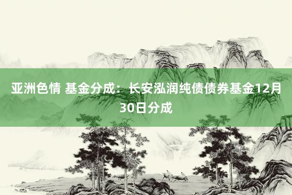 亚洲色情 基金分成：长安泓润纯债债券基金12月30日分成