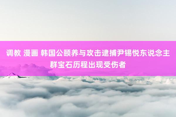 调教 漫画 韩国公颐养与攻击逮捕尹锡悦东说念主群宝石历程出现受伤者